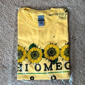 Sunflowers Chi Omega shirt - brand new in package - size small